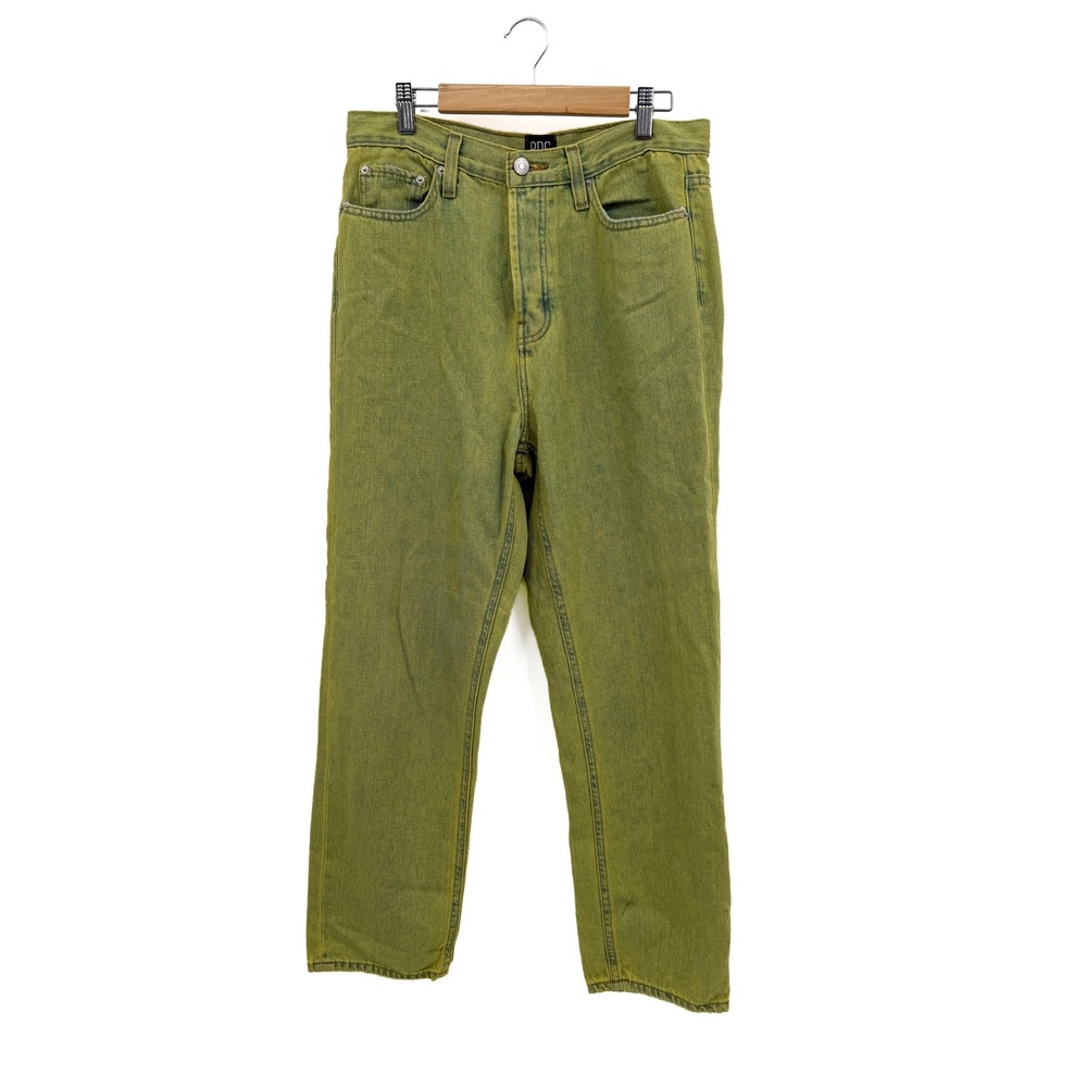 BDG Slim Straight Jeans Women 29 Green Acid Wash High Rise Button Fly 0078